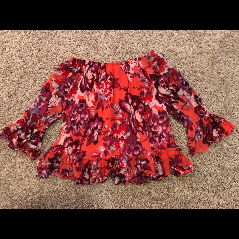 off the shoulder floral top
